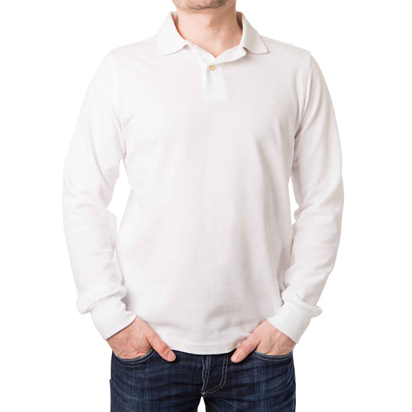 WBP2000 - Full Sleeves Men White Polo Shirt