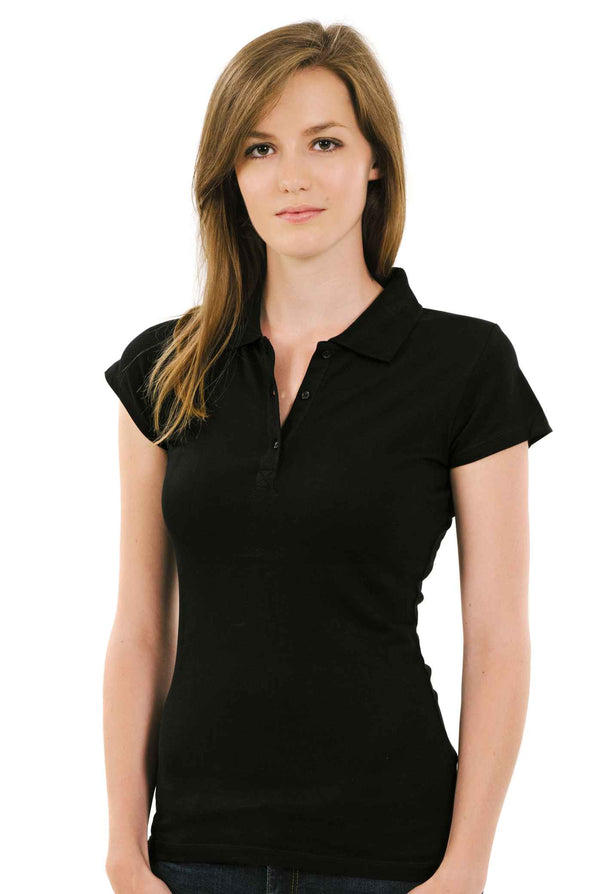 WBP2008 - Women Black Polo Shirt